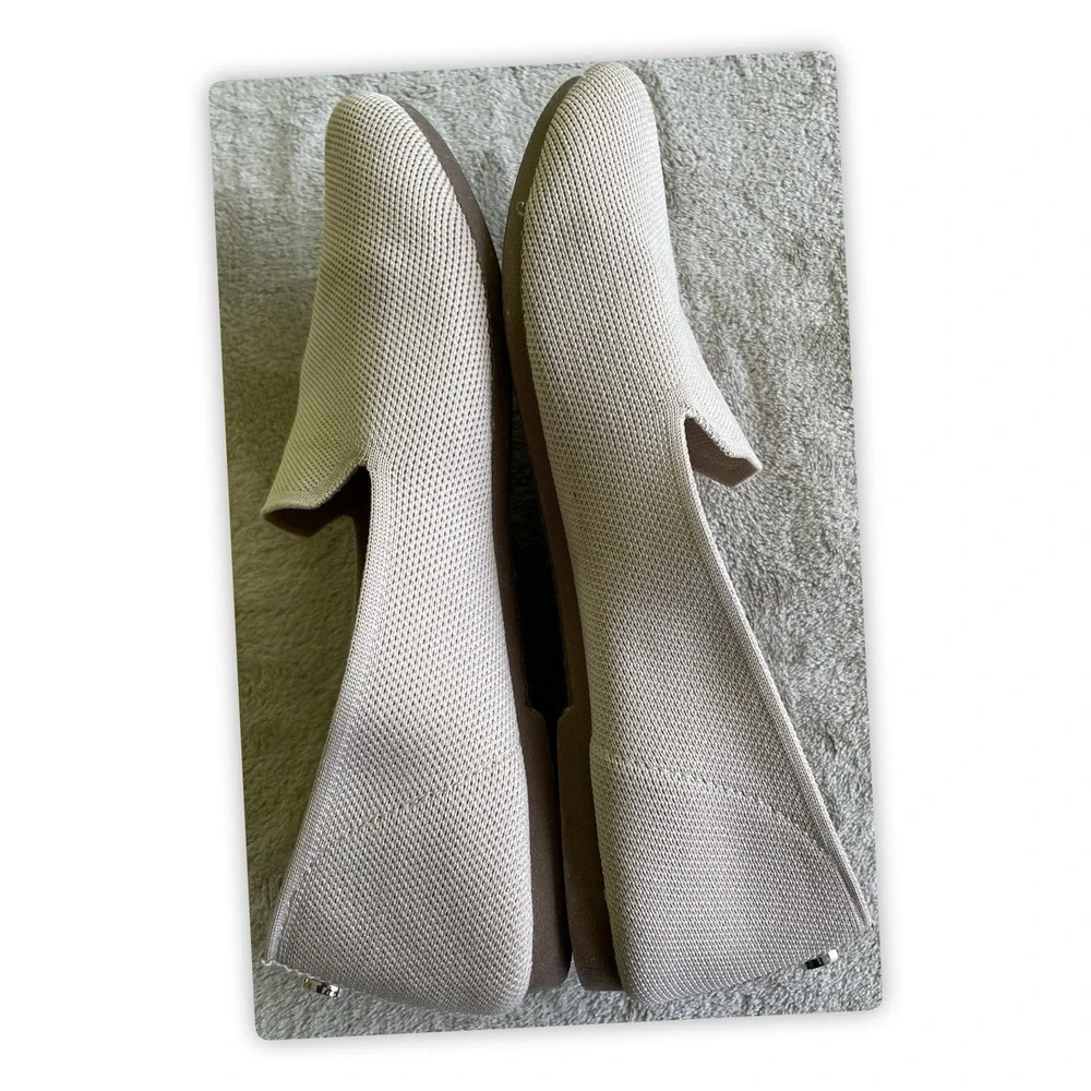New Steve Madden Women's Raine Flats Size 9 Knit Fabric Casual Shoes Tan Khaki